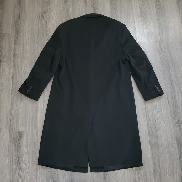 LORO PIANA 100% Cashmere Coat Men's 46R Black Long Overcoat Classic Quiet Luxury - Picture 2 of 16